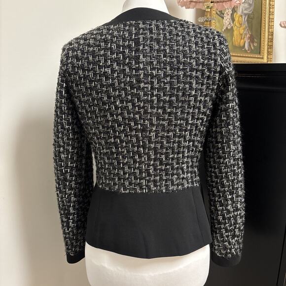 Peter Nygard Boucle Tweed Blazer Jacket Silver Metallic - Sz 6 - Picture 5 of 16